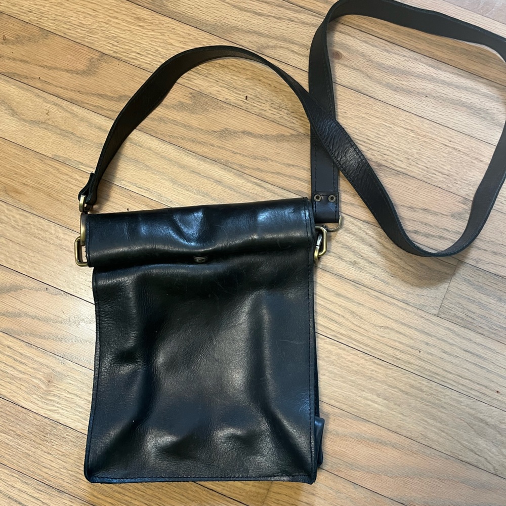 Black Leather Crossbody Bag